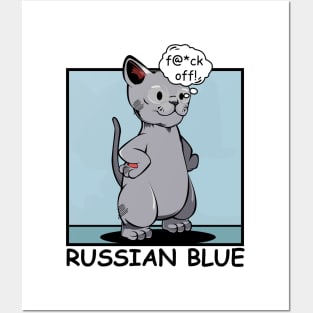 Russian Blue Cat Posters and Art